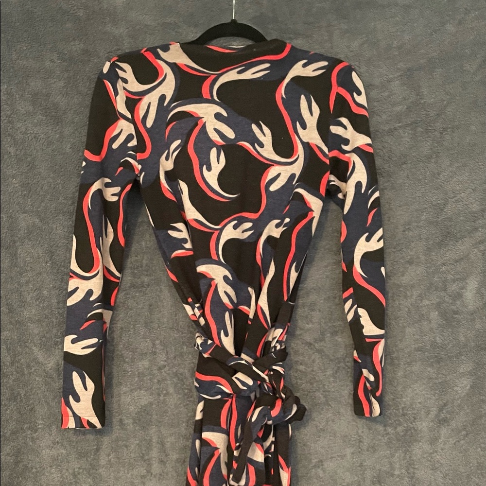 DVF Multicolor Sweater Wrap Dress, SZ 12